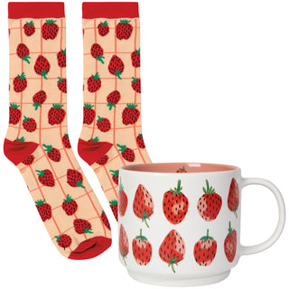 Ensemble tasse et bas – Fraises