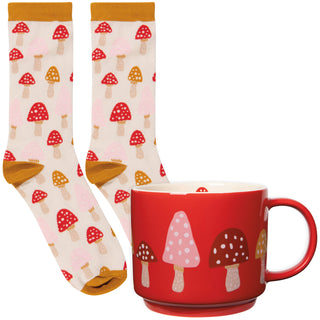 Ensemble cocooning tasse et bas – Champignons