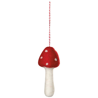 Ornement de Noël – Champignon en laine feutrée