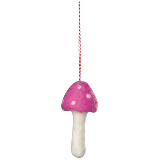 Ornement de Noël – Champignon en laine feutrée