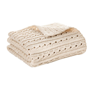 Jeté en tricot crème Dalida