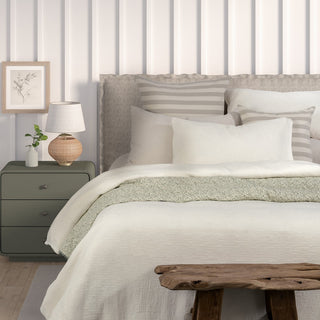 Housse de couette unie crème Lionel