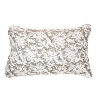 Courtepointe fleurie grise et blanche Maison