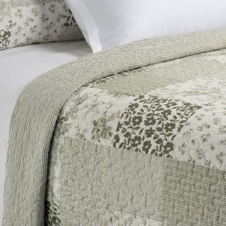 Courtepointe de style campagne moderne Matcha