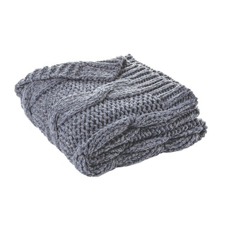 Jeté en tricot marine Mitos