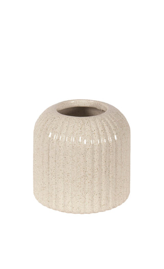 VASE EN CÉRAMIQUE – IVOIRE NERVURÉ