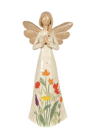 ANGE DE JARDIN AVEC FLEURS EMBOSSÉES