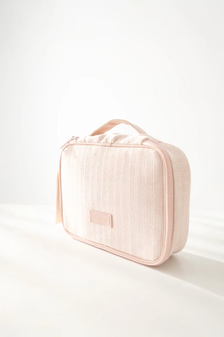 Grande trousse à cosmétiques rose poudré