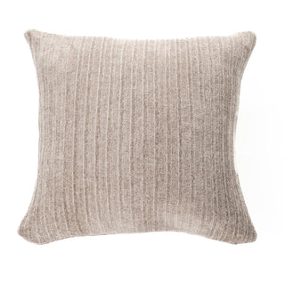 Oreiller européen en chenille taupe Hippy