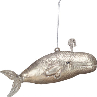 DÉCORATION EN VERRE – BALEINE (GRISE OU VERTE)