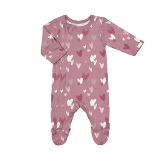 Pyjama à glissière en modal – Petits cœurs