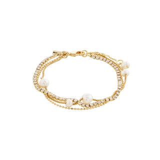 Bracelet Breeze – Perles d'eau douce et cristaux plaqué or