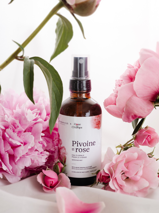 Eau florale pour le visage – Pivoine & rose