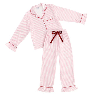 Pyjama long – Rayures rose pâle