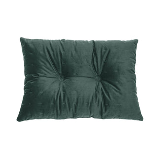 Coussin rectangulaire en velours vert foncé Riad