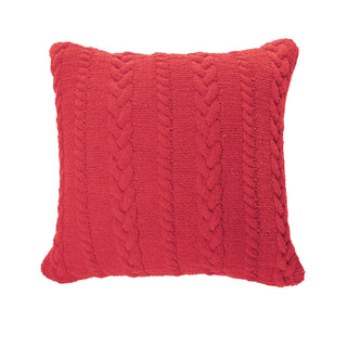 Oreiller européen en chenille rouge Rouge