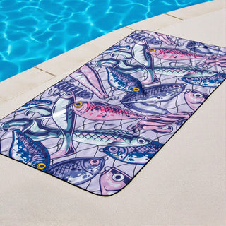 Serviette en microfibre - Poisson violet
