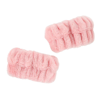 Bandeaux de poignet spa en peluche – Rose