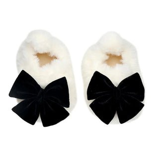 Pantoufles douillettes à boucle noire – Bébé