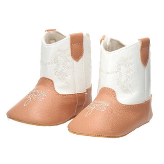 Bottes de cowboy pour bébé – Blanc & Tan