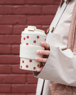 Tasse de voyage isotherme – Rayures florales