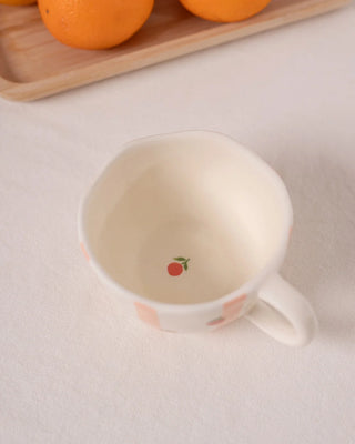 Tasse en céramique – Rayures et oranges