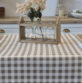 Nappe à carreaux grise et blanche Vichy
