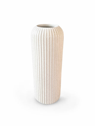 VASE EN CÉRAMIQUE – IVOIRE NERVURÉ