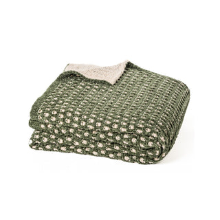 Jeté en chenille verte Augustine