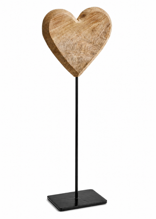 Cœurs décoratifs en bois sur pied