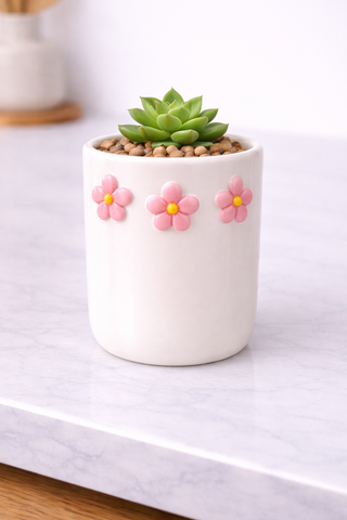 Pot en grès Fleurs