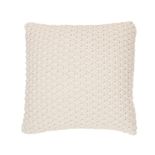 Coussin décoratif en chenille tressée ivoire Basket
