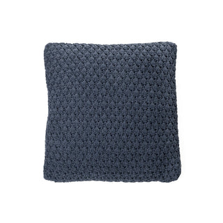 Coussin décoratif en chenille tressée bleu Basket