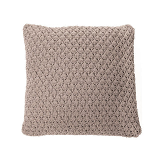 Oreiller européen en chenille tressée brun Basket