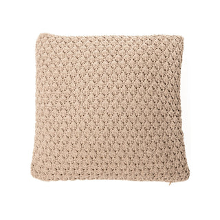 Oreiller européen en chenille tressée taupe Basket