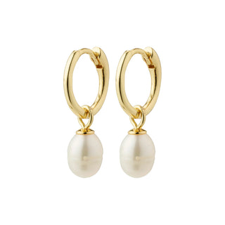 Boucles d'oreilles Berthe – Anneaux et perles d'eau douce plaqué or