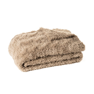 Jeté en fausse fourrure taupe Beverly