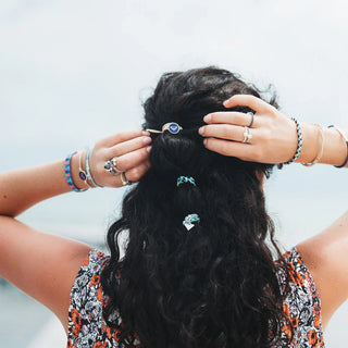 ENSEMBLE ÉLASTIQUES À CHEVEUX & BRACELETS – OCEAN BLOOM (ROXY)