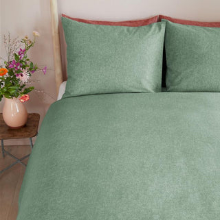 Housse de couette en flanelle sauge Bonheur