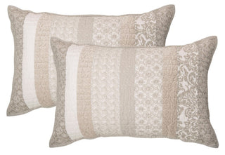 Cache oreiller ivoire et taupe Lola