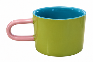 Tasse en céramique – Verte, bleue et rose