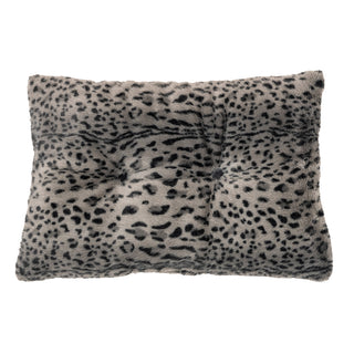 Coussin rectangulaire en fausse fourrure imprimé guépard noir Cheetah
