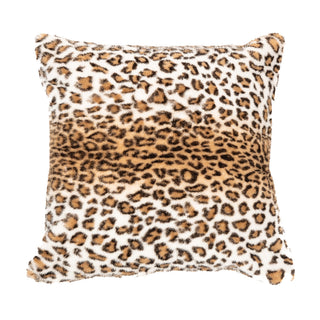 Coussin en fausse fourrure imprimé guépard brun Cheetah