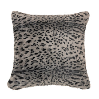 Oreiller européen en fausse fourrure imprimé guépard noir Cheetah