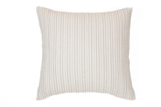 Cache coussin rayé ivoire et gris charcoal Corey