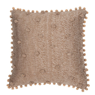 Coussin avec des pompons Mocaccino