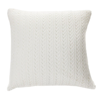 Coussin décoratif en tricot blanc Naja