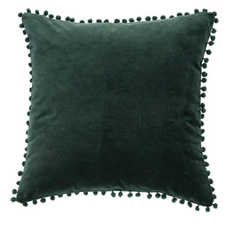 Coussin en velours vert foncé Velvet