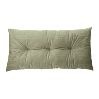 Coussin long en velours côtelé sauge Corduroy