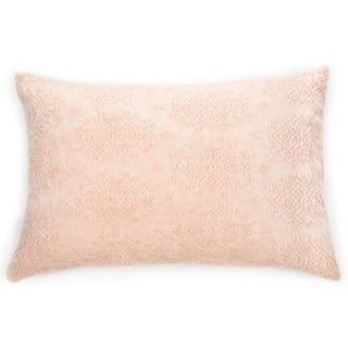 Coussin rectangulaire en velours jacquard rose pâle Toro
